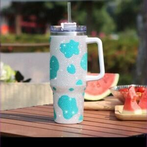 40oz  Rhinestone Drinking Tumbler Stainless Steel 40 oz Cup Insulated with Lid